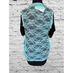 Mint Lace Vest  T1446M Medium  (I)  NWT Boutique